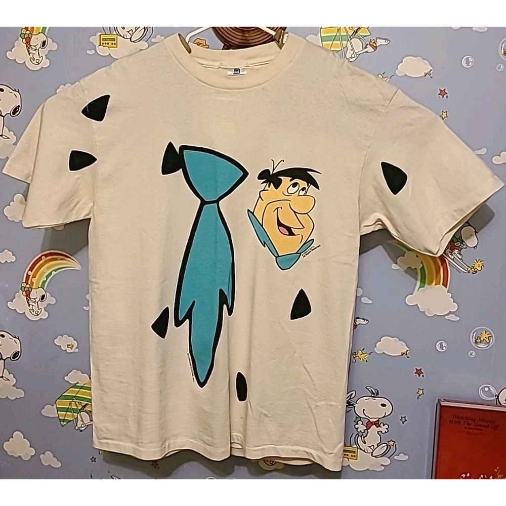 Vintage 90s 1993 Fred Flintstone Single Stitch Double Sided Shirt XL Made in USA